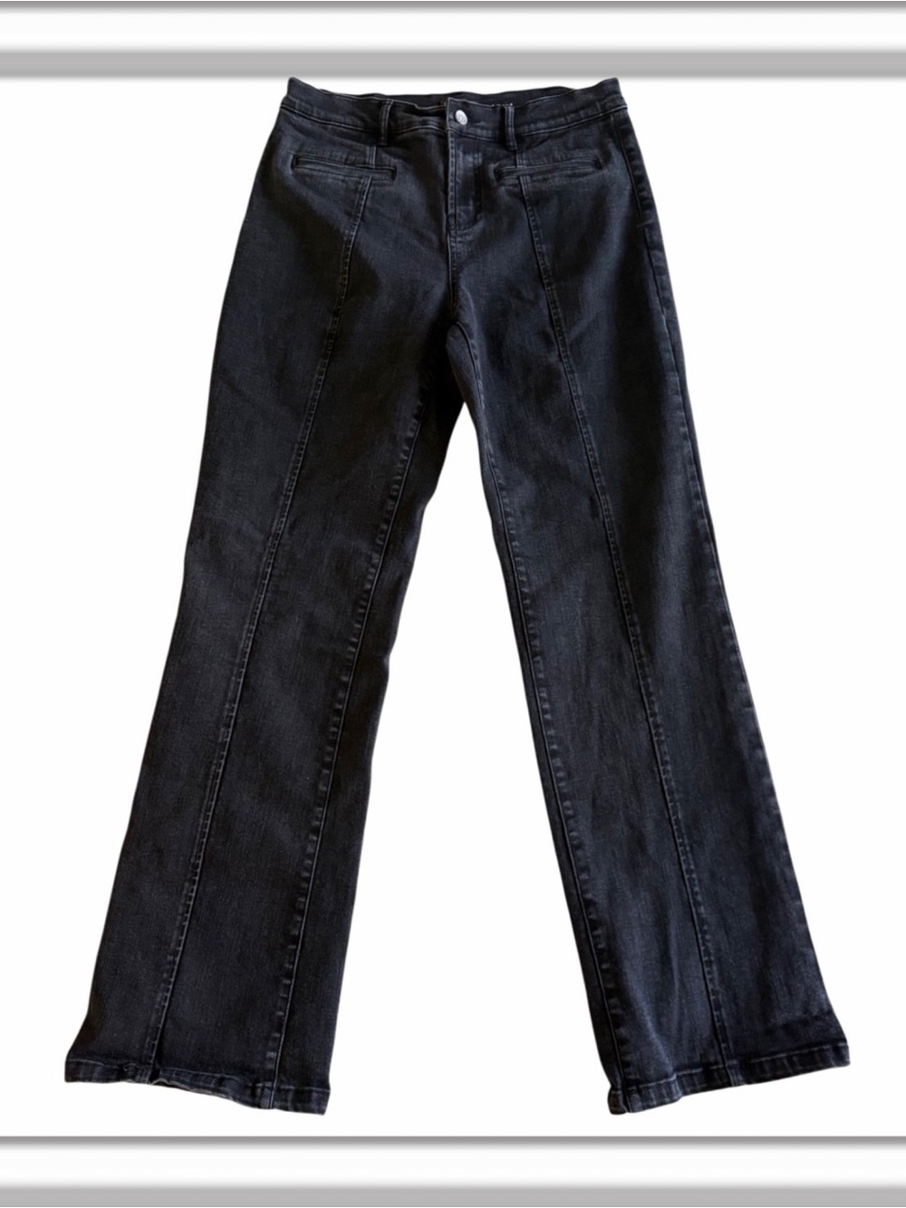 J. McLaughlin Emmie Bootcut High Rise Black Wash Denim Jeans Size 8 Stretch